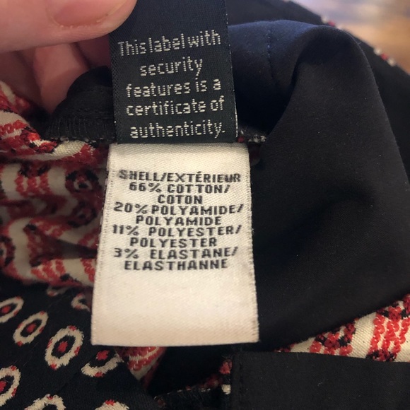 DVF black red white patterned cigarette pants, 4 - Picture 5 of 5